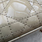DIOR Small Lady Dior Beige Patent Cannage Calf Skin Bag