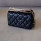 CHANEL 23A Black Lambskin CC Pearl Frame Clutch Bag Light Gold Hardware