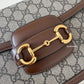 Gucci Horsebit 1955 Medium Brown GG Supreme Monogram Bag Gold Hardware