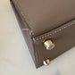 HERMES Kelly 25 Etoupe Epsom Bag Gold Hardware W Stamp