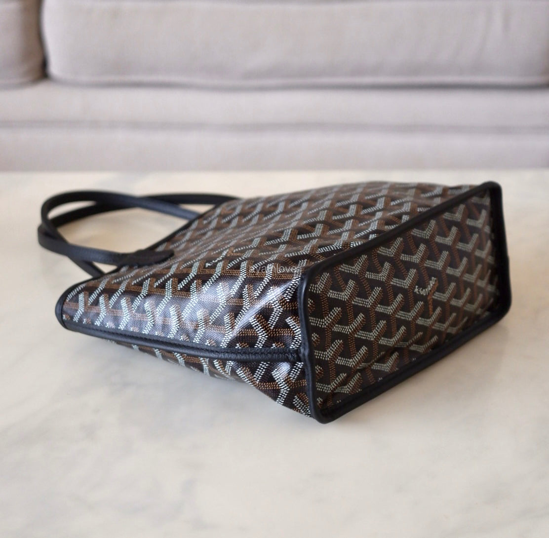 GOYARD Anjou Mini Goyardline Canvas/Calfskin Reversible Tote Bag