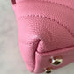 CHANEL Pink Caviar Chevron Small Coco Handle 24 cm Light Gold Hardware