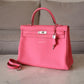 HERMES Kelly 35 Pink Rose Lipstick Togo Palladium Hardware Q Square Stamp