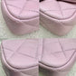 CHANEL 24S Pink Lambskin Twin Pearls Quilted Mini Flap Bag Adjustable Gold Hardware