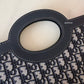 DIOR Blue Oblique Jacquard Fold Over Clutch Bag