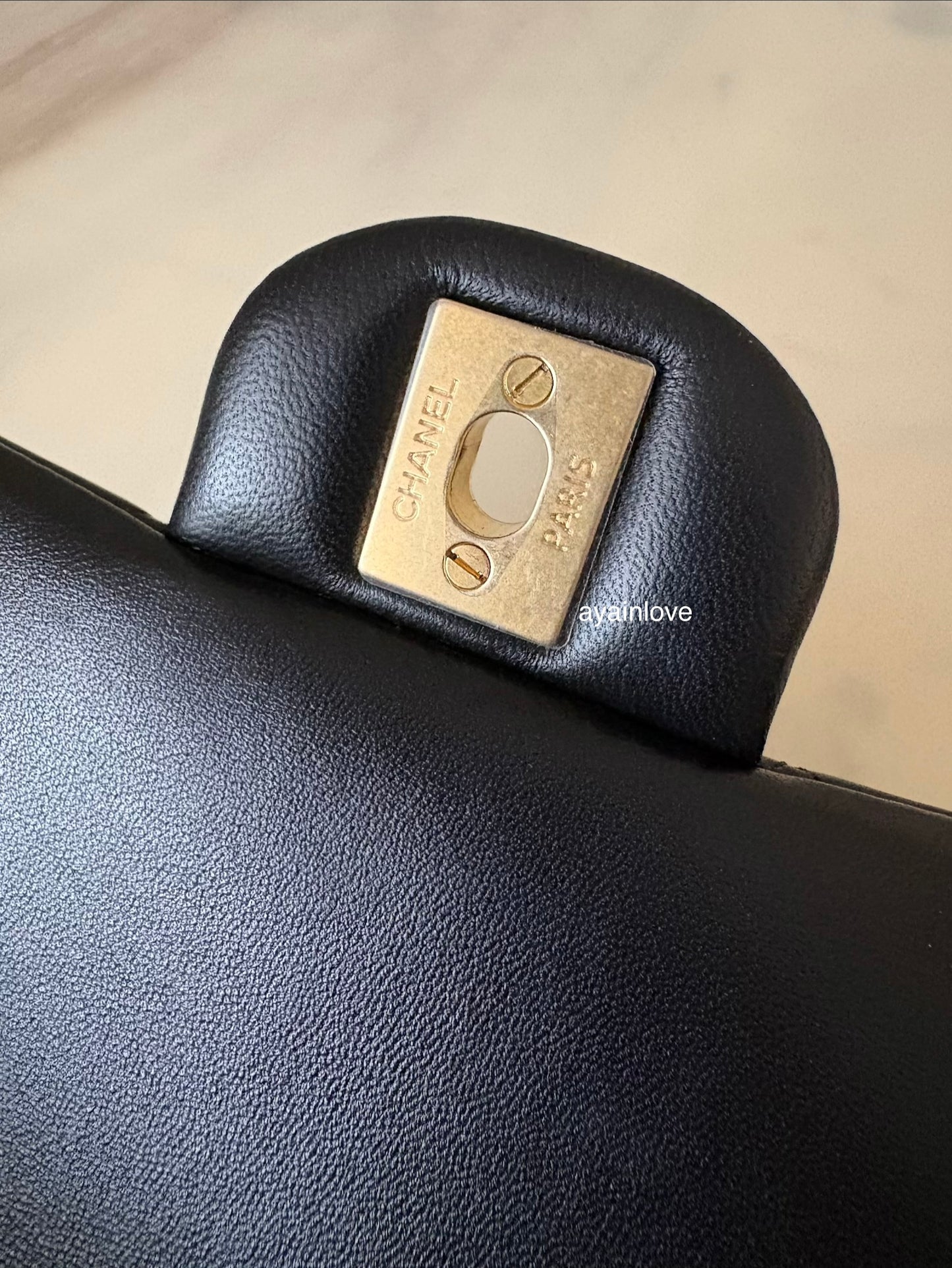 CHANEL Black Lambskin Top Handle Rectangular Mini Gold Hardware