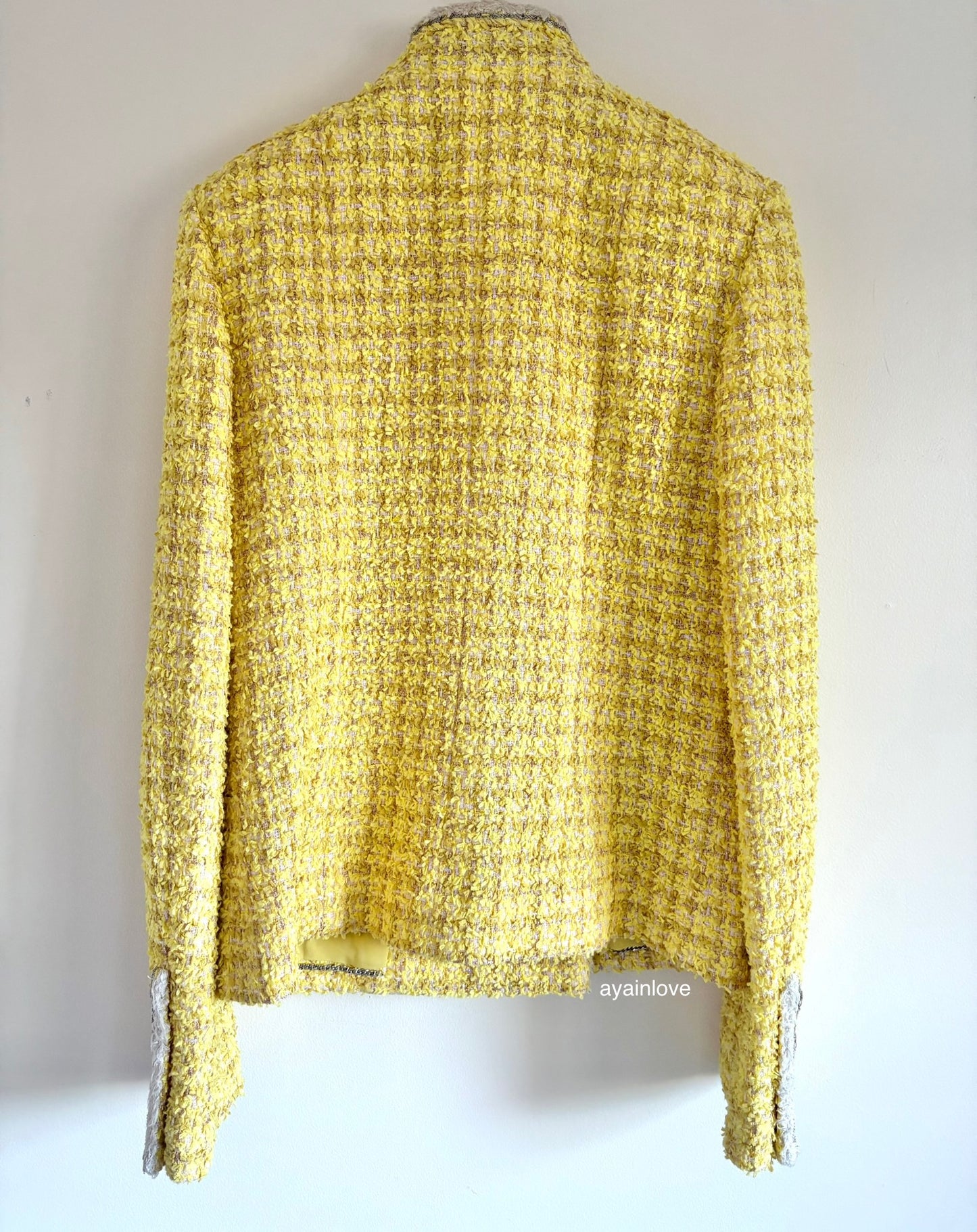 CHANEL 20P Yellow Fantasy Tweed Jacket Size 34FR