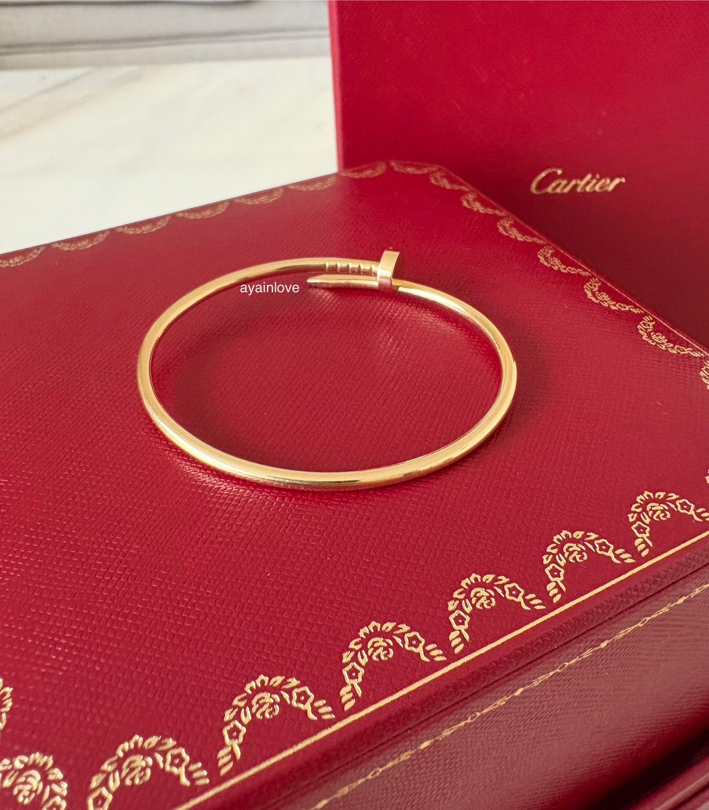CARTIER 18KT Yellow Gold Small JUC Juste Un Clou Bracelet Size 15