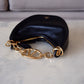 VALENTINO Vlogo Black Moon Zip Up Mini Hobo Bag Gold Hardware