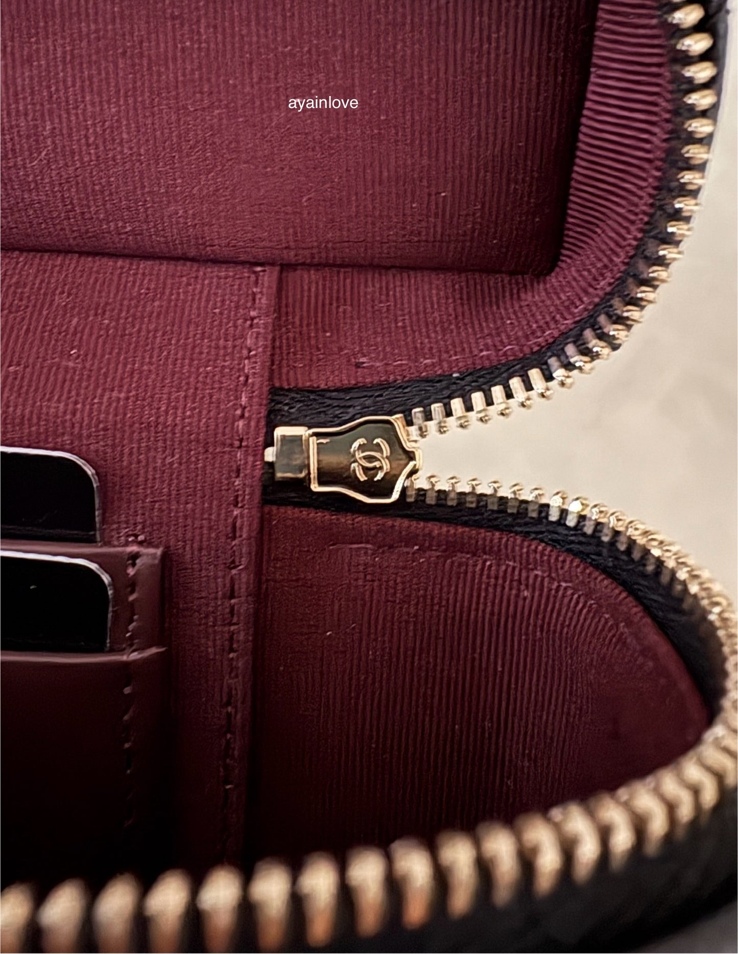 CHANEL 2025 Black Caviar Top Handle Flat Vanity on Chain Light Gold Hardware