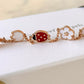 Van Cleef Arpels VCA 5 Motifs Lucky Spring Carnelian, Mother of Pearl and Onyx Bracelet 18KT Rose Gold