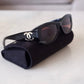CHANEL Pillow Black CC Logo Hardware Rectangle Sunglasses
