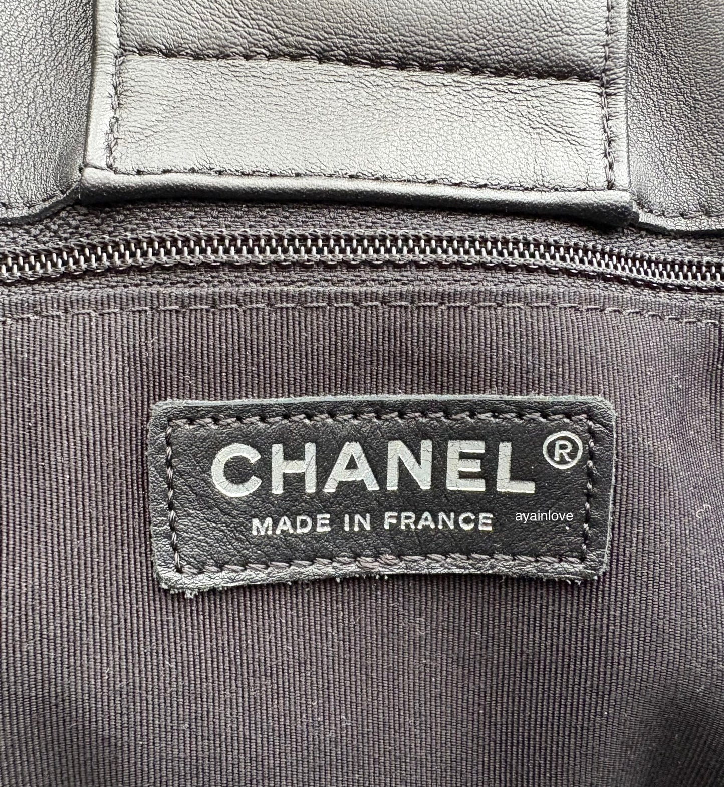 CHANEL Black Quilted Calfskin Tote Bag Classic CC Lock Silver Hardware