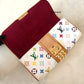 LOUIS VUITTON Courtney White Multicolour Murakami Clutch Bag Gold Hardware