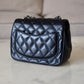 CHANEL Black Classic Quilted Square Mini Flap Bag Silver Hardware