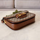 Gucci Horsebit 1955 Medium Brown GG Supreme Monogram Bag Gold Hardware