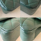 CHANEL Dark Green Lambskin Medium/Large Classic Flap Silver Hardware