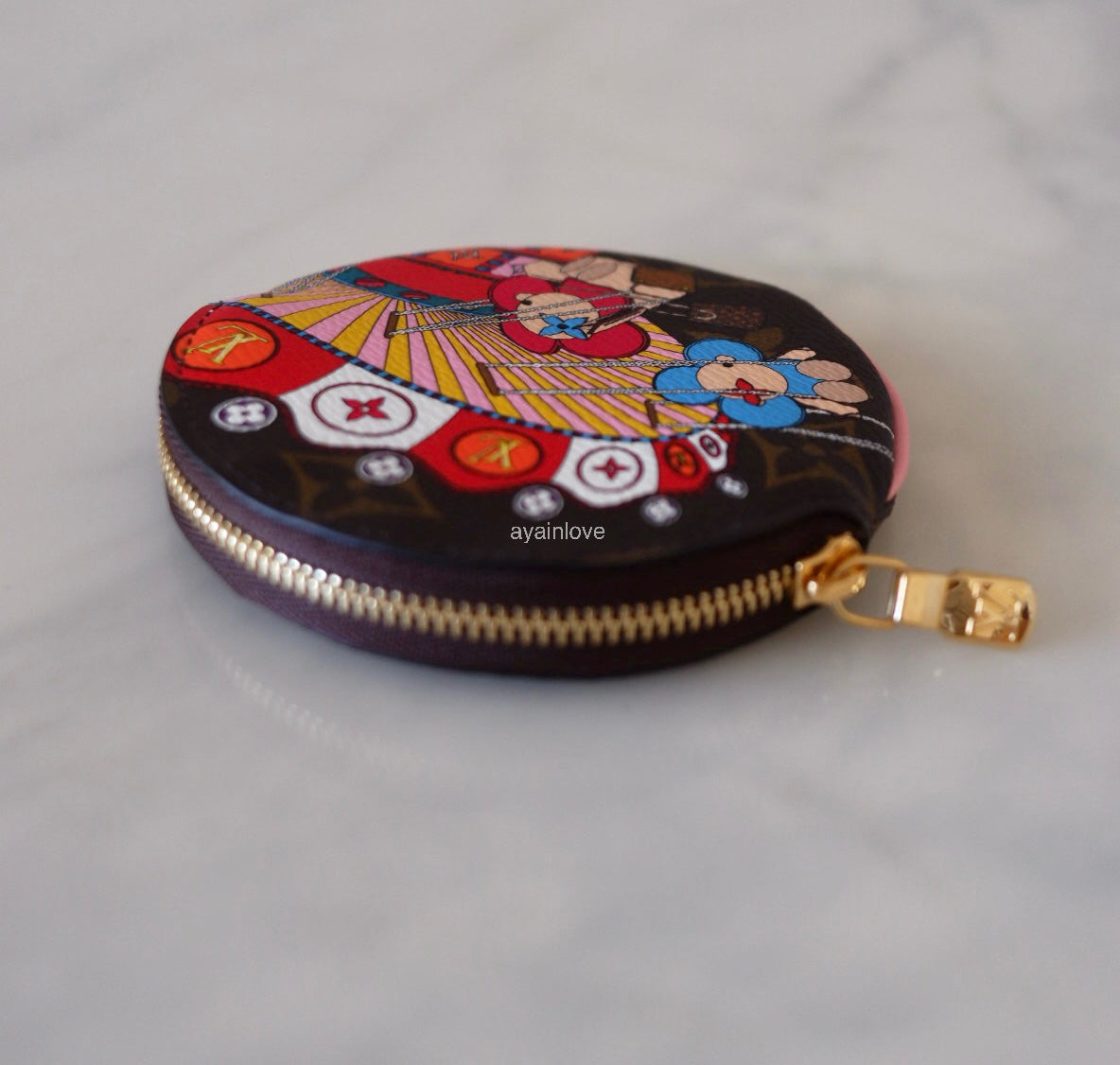 LV LOUIS VUITTON Animation Holiday 2020 Japan Limited Round Coin Purse Vivienne Gold Hardware