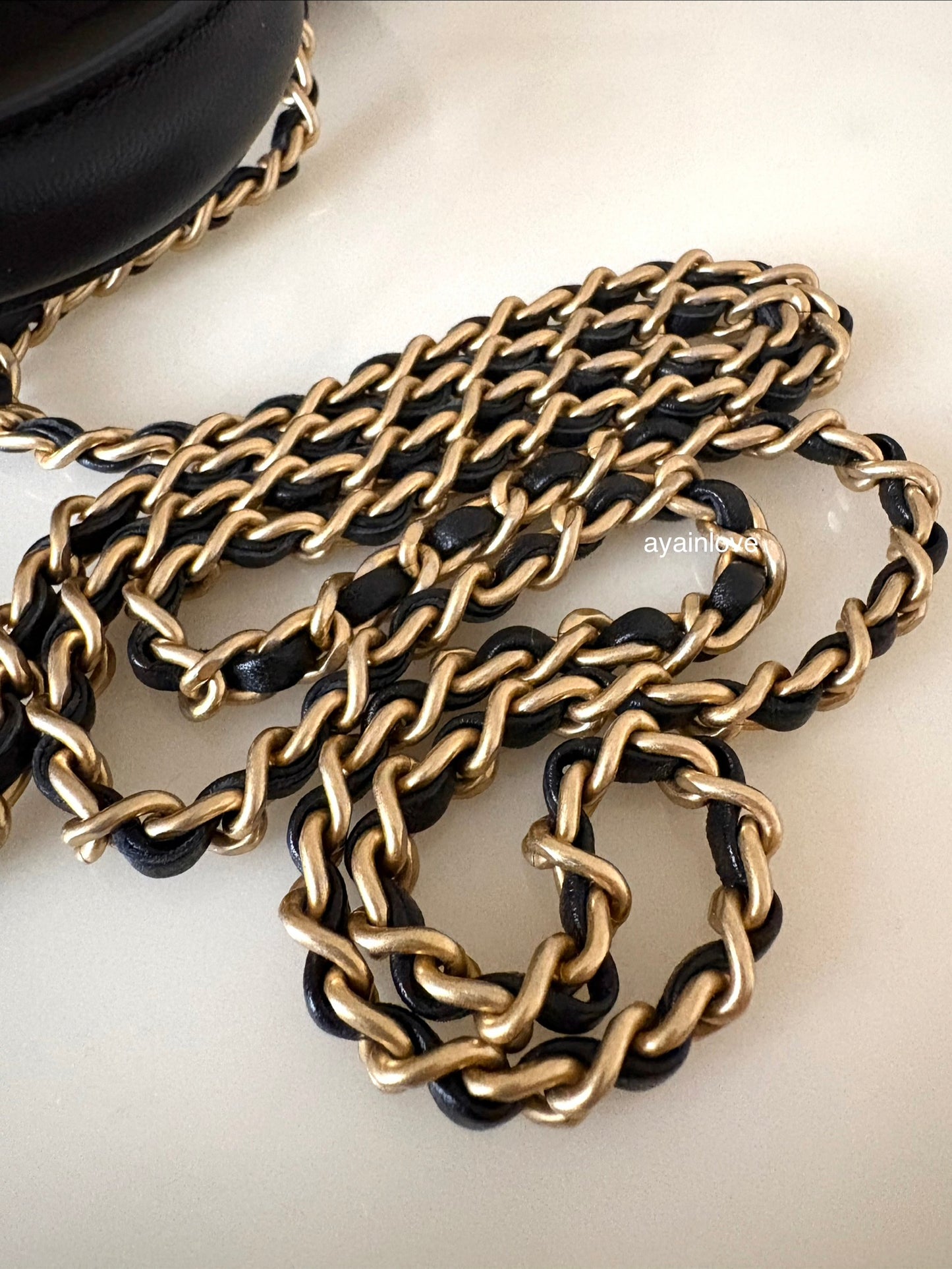 CHANEL Black Lambskin Top Handle Rectangular Mini Gold Hardware