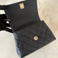 CHANEL Black Goatskin Coco Rainbow Handle Extra Mini 19cm Bag Light Gold Hardware