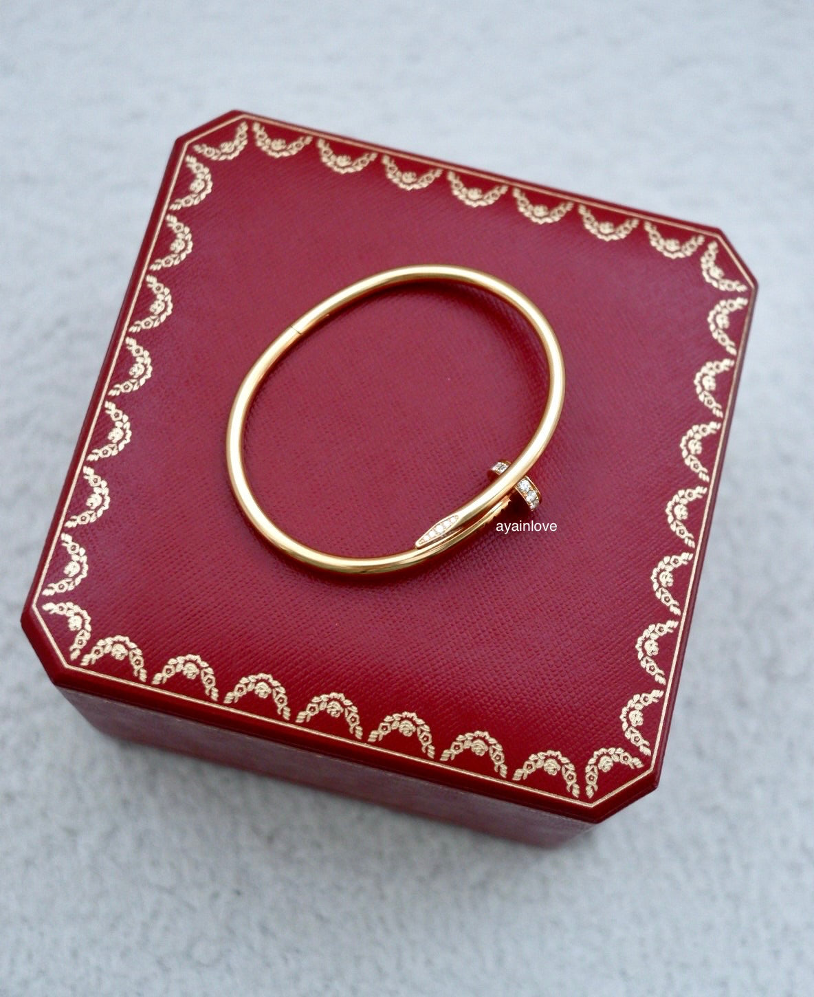CARTIER 18KT Yellow Gold Full Size Classic JUC Juste Un Clou Diamonds Bracelet Size 17