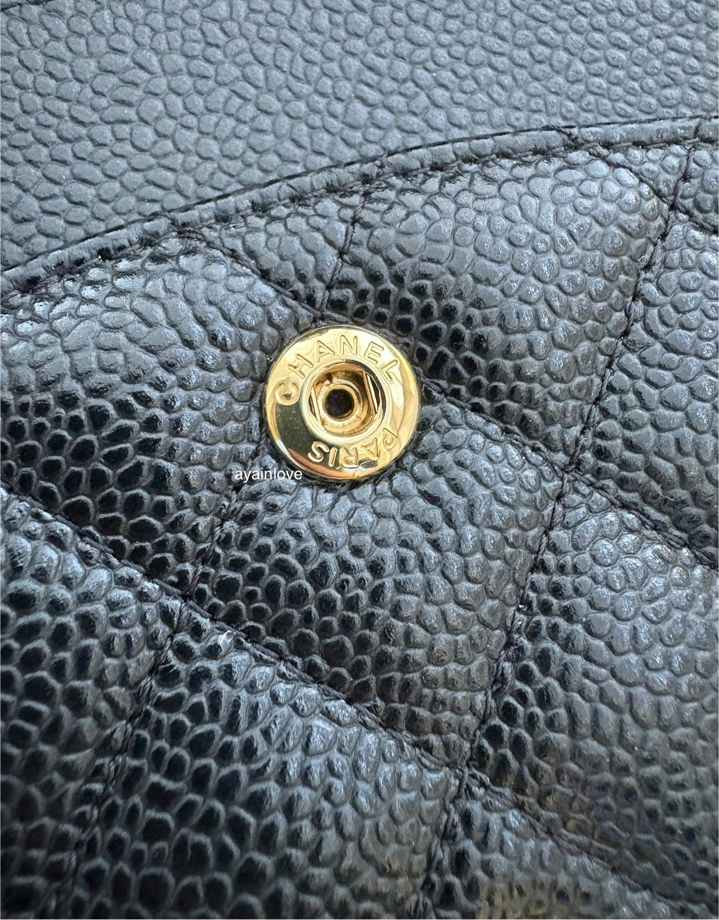 CHANEL Black Caviar Medium/Large Classic Flap Gold Hardware