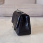 CHANEL 16S Black Caviar Chevron Classic Square Mini Flap Bag Silver Hardware