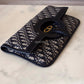 DIOR Blue Oblique Jacquard Fold Over Clutch Bag