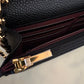 CHANEL Black Caviar Microchipped Classic Wallet On Chain Gold Hardware