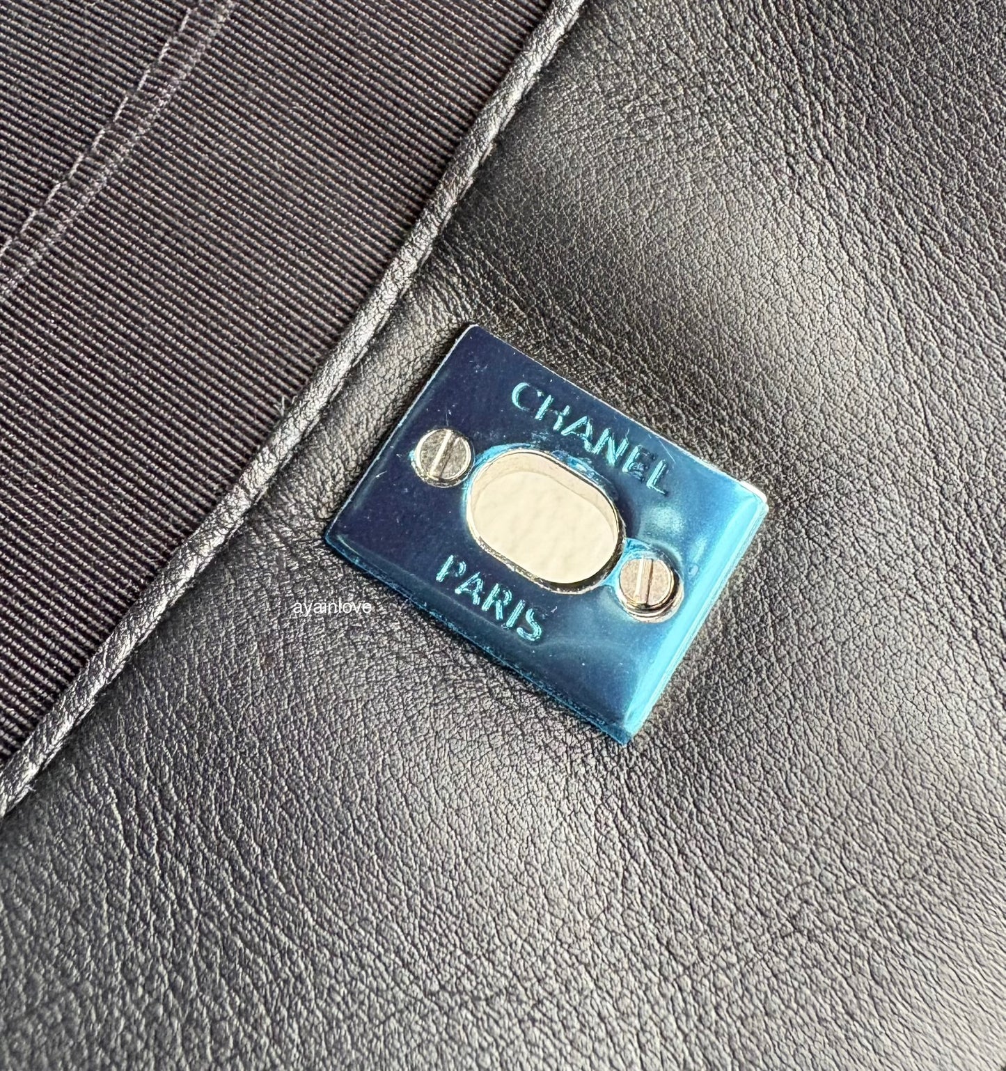 CHANEL Black Quilted Calfskin Tote Bag Classic CC Lock Silver Hardware