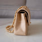 CHANEL Beige Clair Caviar Small Classic Flap Bag Gold Hardware