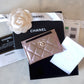 CHANEL 19S Iridescent Beige Oversized Pearly CC Flat Card Holder