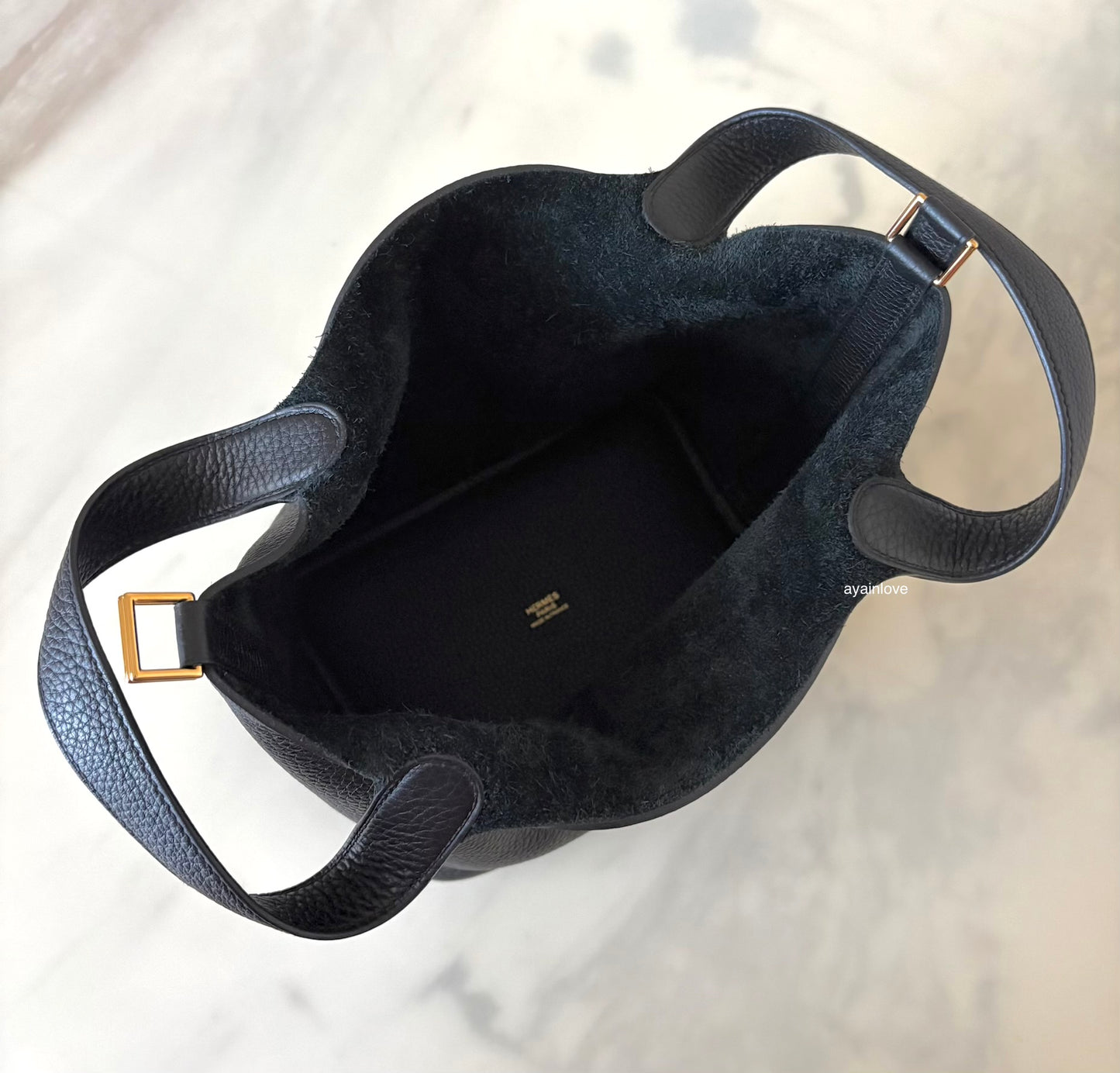 HERMES Picotin Lock 18 Noir Black Taurillion Clemence Gold Hardware