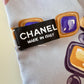 CHANEL Blue Multicolour Silk CC Twilly Scarf Bandeau