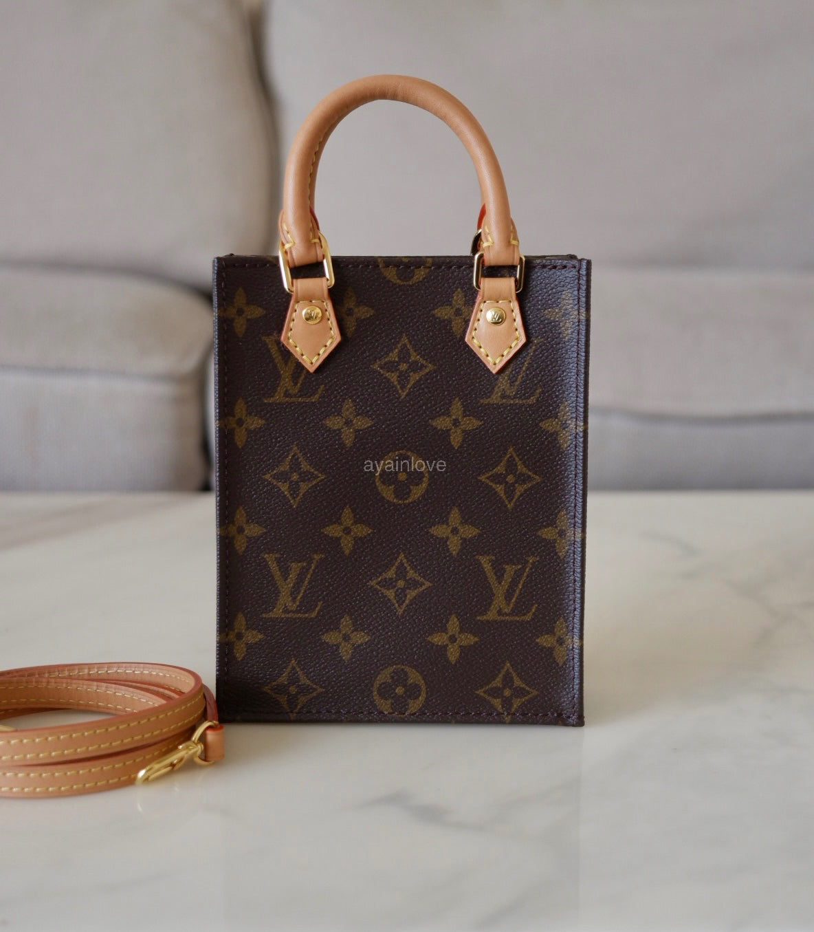 LOUIS VUITTON Petit Sac Plat Monogram Bag