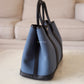 HERMES Garden Party 30 Canvas/Negonda Navy Blue/Black Bag Palladium Hardware W Stamp