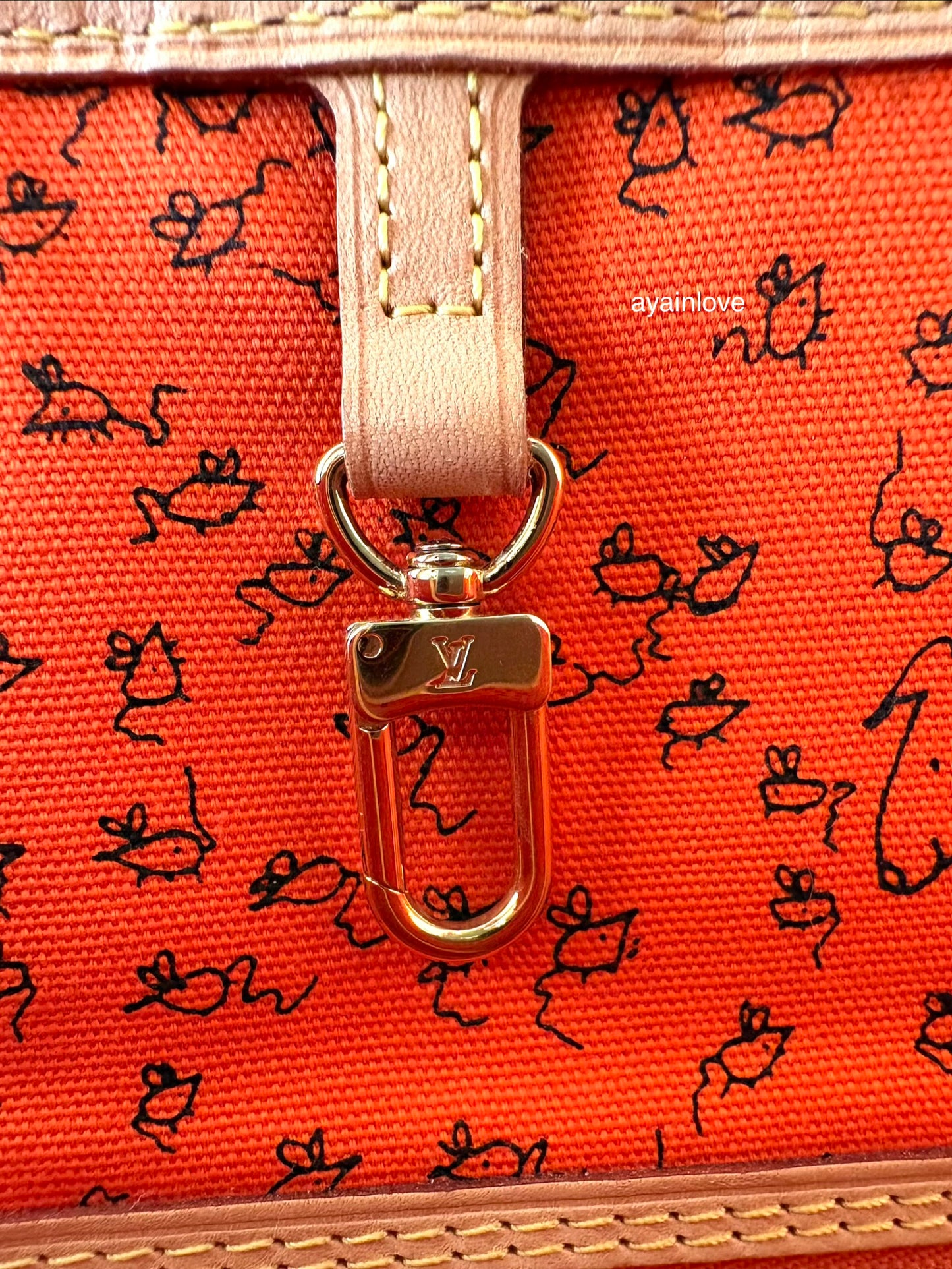 LOUIS VUITTON LV Limited Edition Grace Coddington Catogram Canvas Neverfull MM