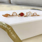 Van Cleef Arpels VCA 5 Motifs Lucky Spring Carnelian, Mother of Pearl and Onyx Bracelet 18KT Rose Gold