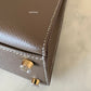 HERMES Kelly 25 Etoupe Epsom Bag Gold Hardware W Stamp