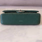 CHANEL Dark Green Lambskin Medium/Large Classic Flap Silver Hardware