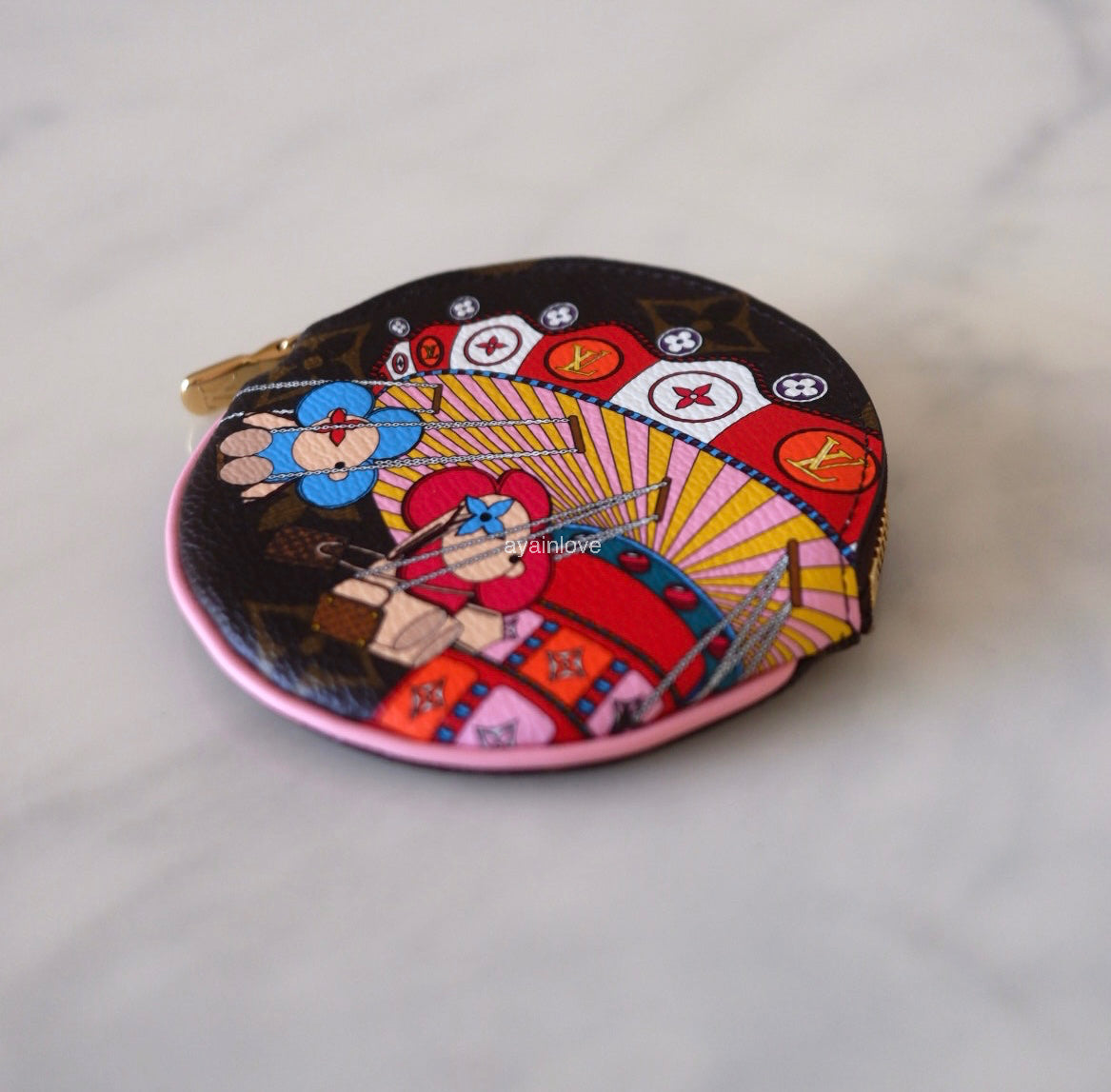 LV LOUIS VUITTON Animation Holiday 2020 Japan Limited Round Coin Purse Vivienne Gold Hardware