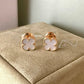 VAN CLEEF ARPELS VCA 18KT Yellow Gold MOP Mother of Pearl Sweet Alhambra Earrings