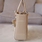 DIOR Small Lady Dior Beige Patent Cannage Calf Skin Bag
