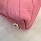 CHANEL Pink Caviar Chevron Small Coco Handle 24 cm Light Gold Hardware