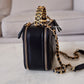 CHANEL 23S Black Lambskin Pick Me Up Quilted Vanity Case Camera Bag Gold Hardware