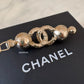 CHANEL 21A Hair Clip Pin Brooch Crystal Pearl CC Light Gold Hardware