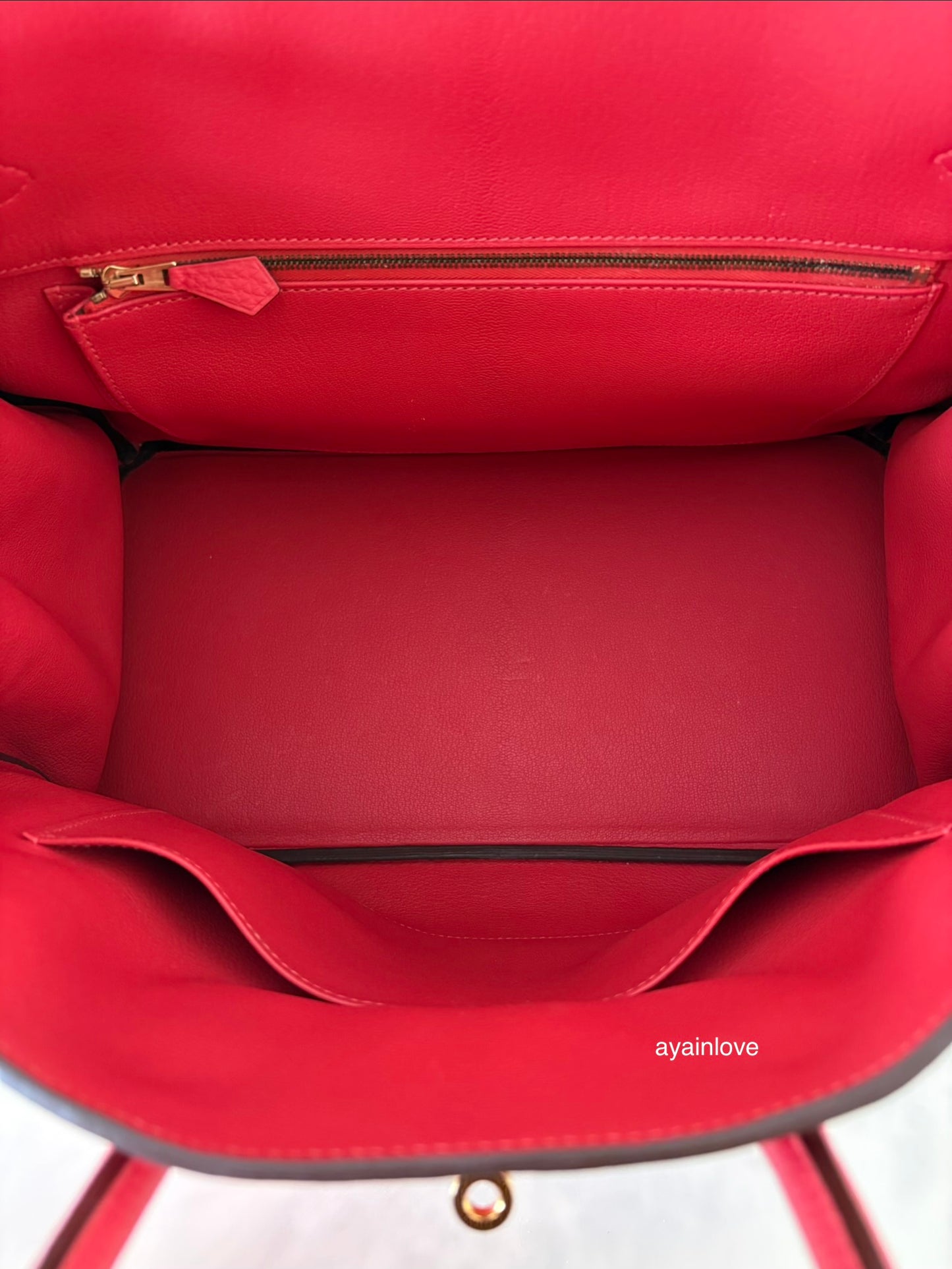HERMES Birkin 35 Togo Rouge Pivoine Gold Hardware R Stamp