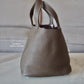 HERMES Picotin Lock 22 Etoupe Taurillion Clemence Palladium Hardware D Stamp
