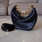 VALENTINO Vlogo Black Moon Zip Up Mini Hobo Bag Gold Hardware