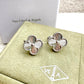 VAN CLEEF ARPELS VCA 18KT White Gold Guilloche Vintage Alhambra Earrings